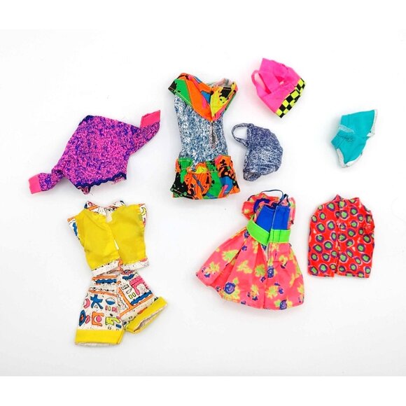 Lot of 9 Barbie Doll Clothing Clothes Tops Jackets Dresses Shorts - Picture 2 of 2